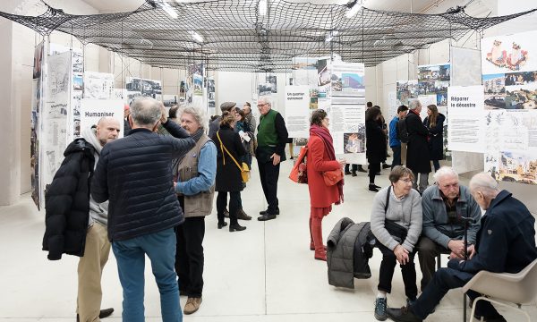 Inauguration de l'exposition de SImone et Lucien Kroll au Pavillon, pour Chantiers communs 2020. Photo : Alban van Wassenhove.